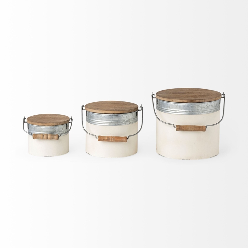 3 Piece Metal  Bucket Set