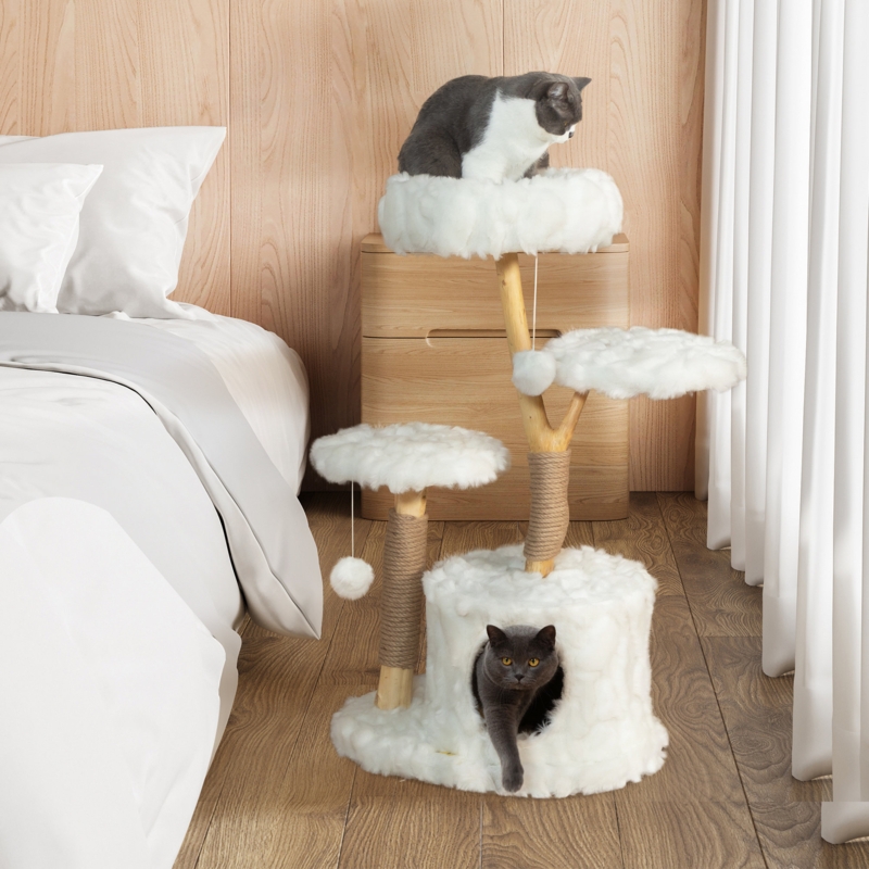 41.7" Daneja Modern Real Branch Cat Tree Tower