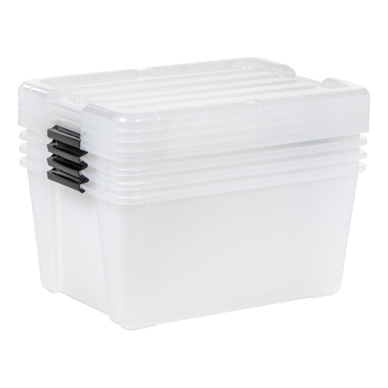 45 Qt [11.25 Gal] Latching Storage Box - Pearl (Set of 4)