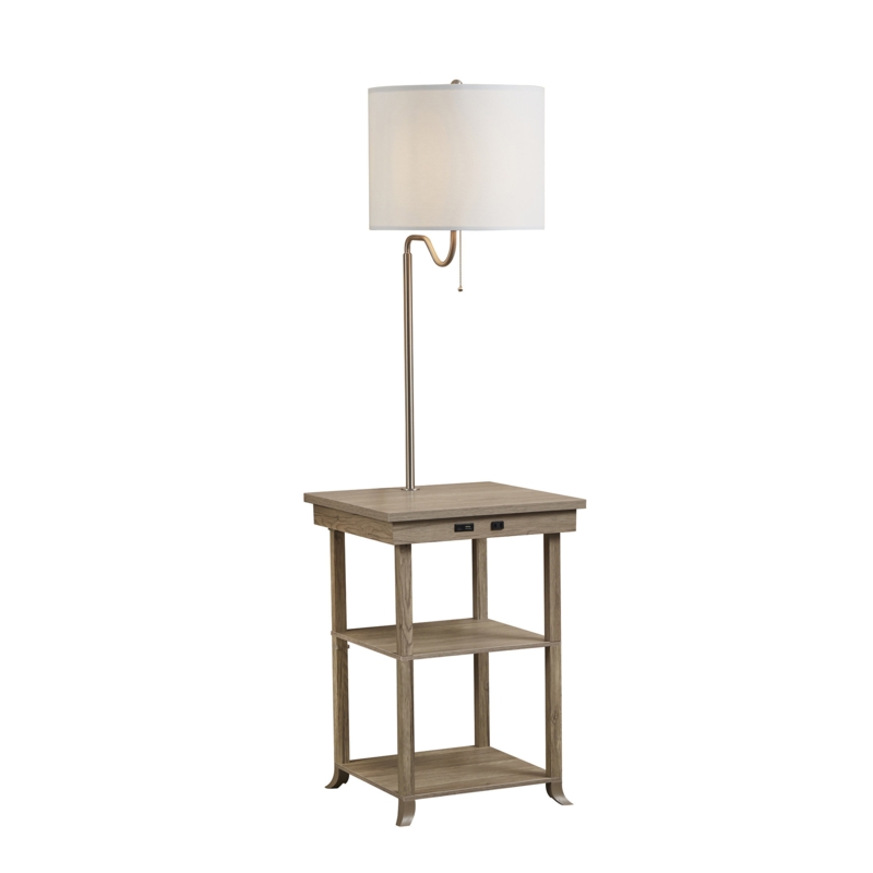 59" Floor Lamp with Table and USB Charging Station
