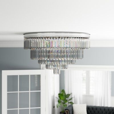 6 -Light Unique/Statement Flush Mount w/ Clear Shade by Bernadeen Rosdorf Park, Crystal | Wayfair Canada