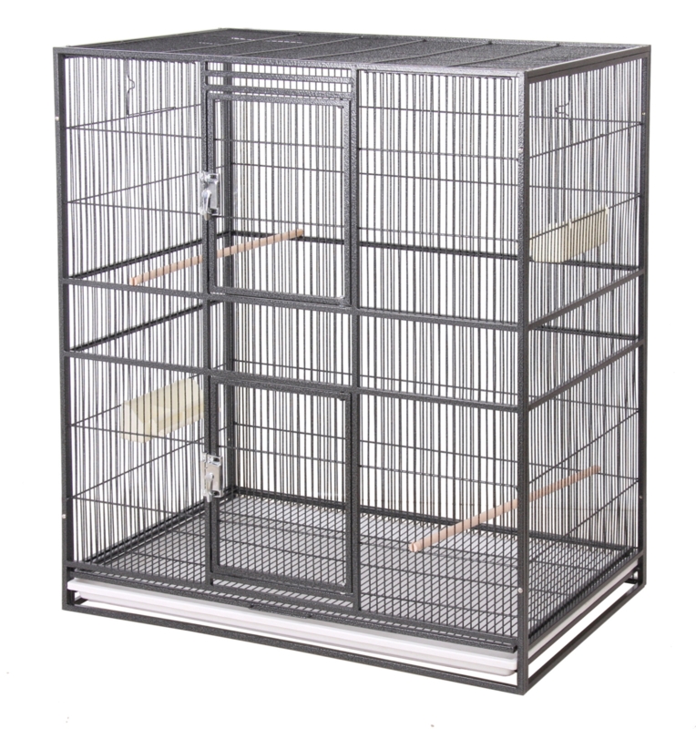 62'' Iron Flat Top Flight Cage with Wheels