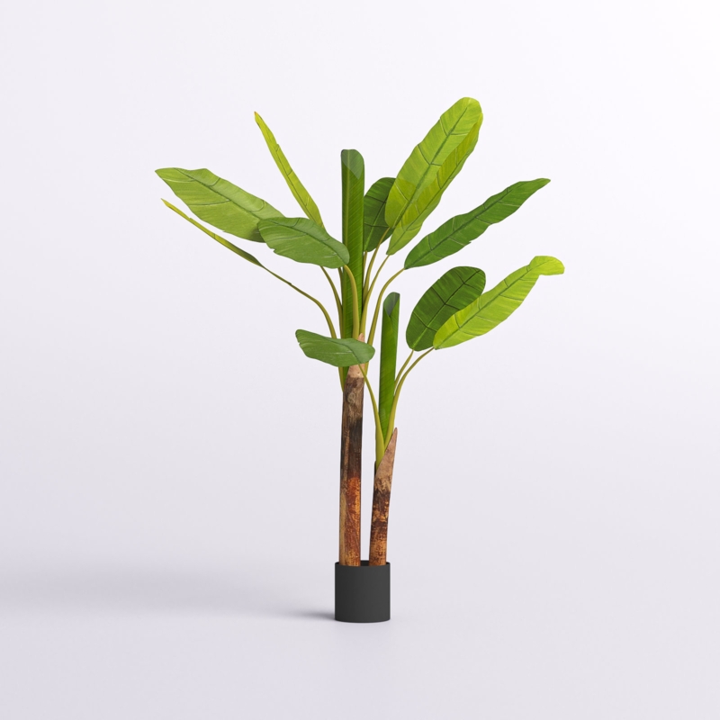 64" Artificial Banana Leaf Plant in Pot
