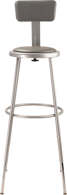 6400 Series Backed Adjustable Height Ergonomic Lab Stool with Footring