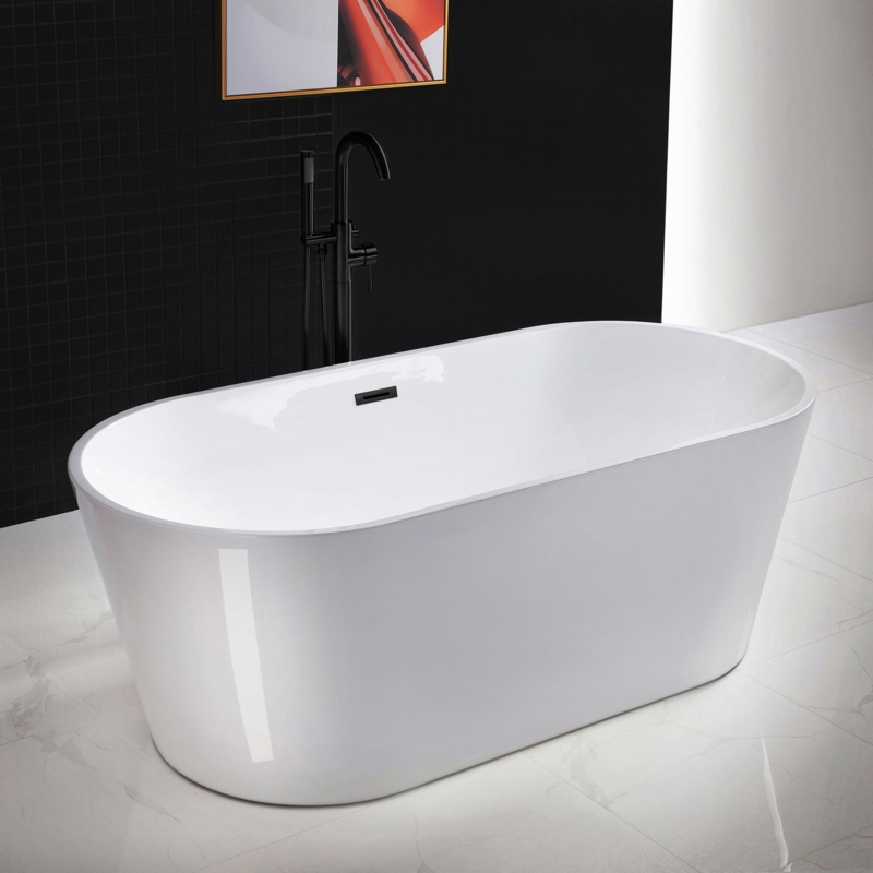 67" x 32" Freestanding Soaking Acrylic Bathtub