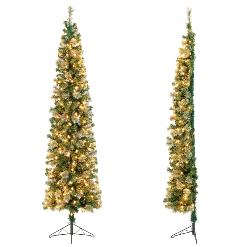 7' H Green Pine Cashmere Christmas Tree with 150 LED Lights