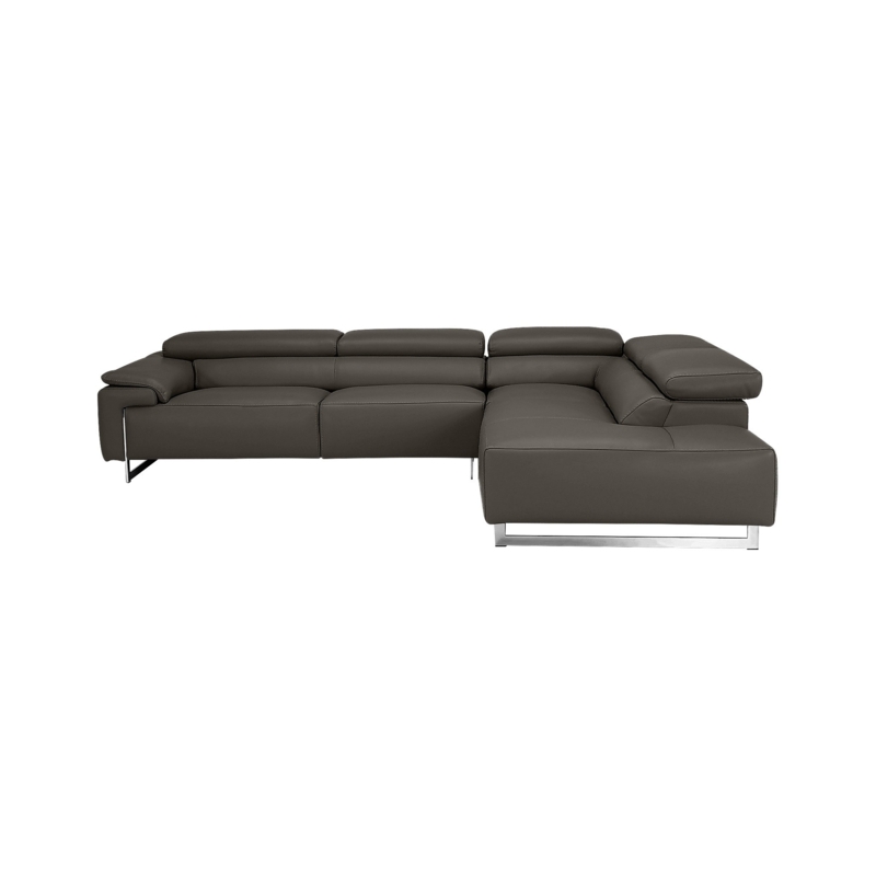 Adelina Italian 119" Top Grain Leather 2-Piece Sectional