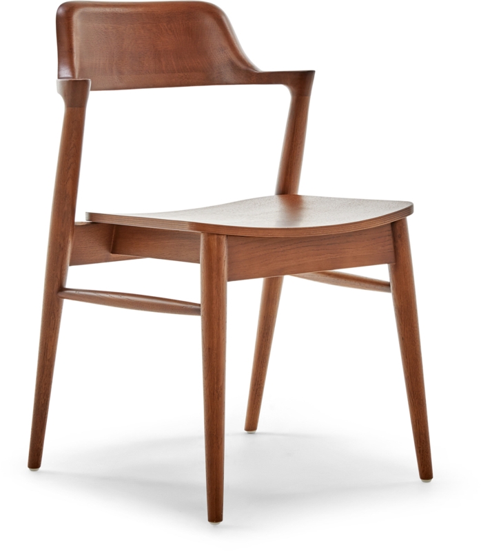 Adore Decor Madison Dining Chair, Walnut-Stained Wood and Tapered Legs, Brown