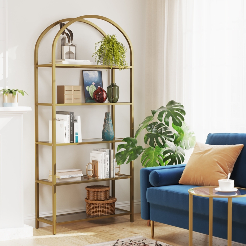 Adrianne 72.2'' H x 32.7'' W Etagere Bookcase