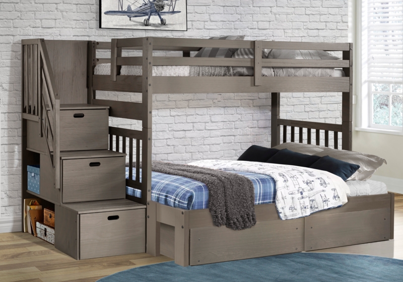 Ahmia Kids Twin Over Full Bunk Bed with Drawers