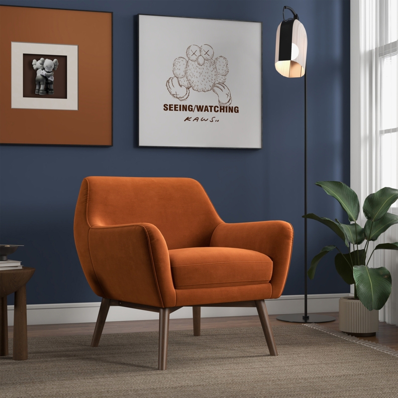 Ahrens 30Cm Wide Velvet Armchair