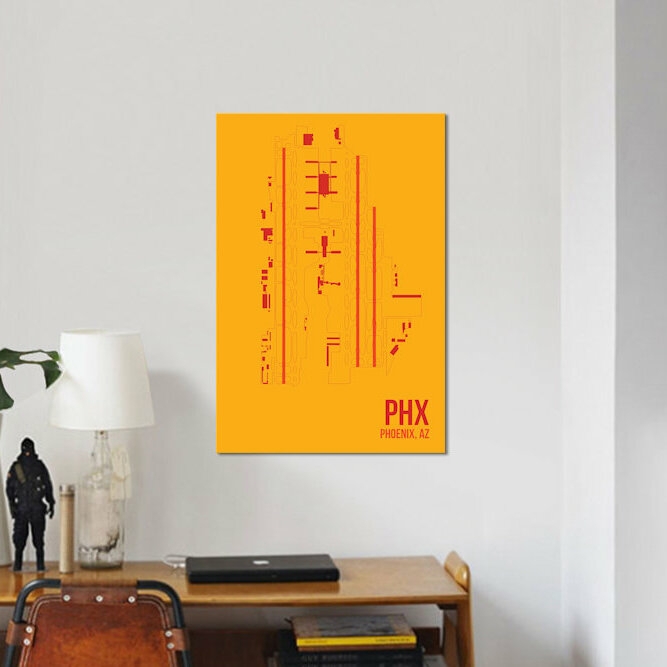 Airport Diagram Series 'Phoenix Sky Harbor' Graphic Art Print on Canvas
