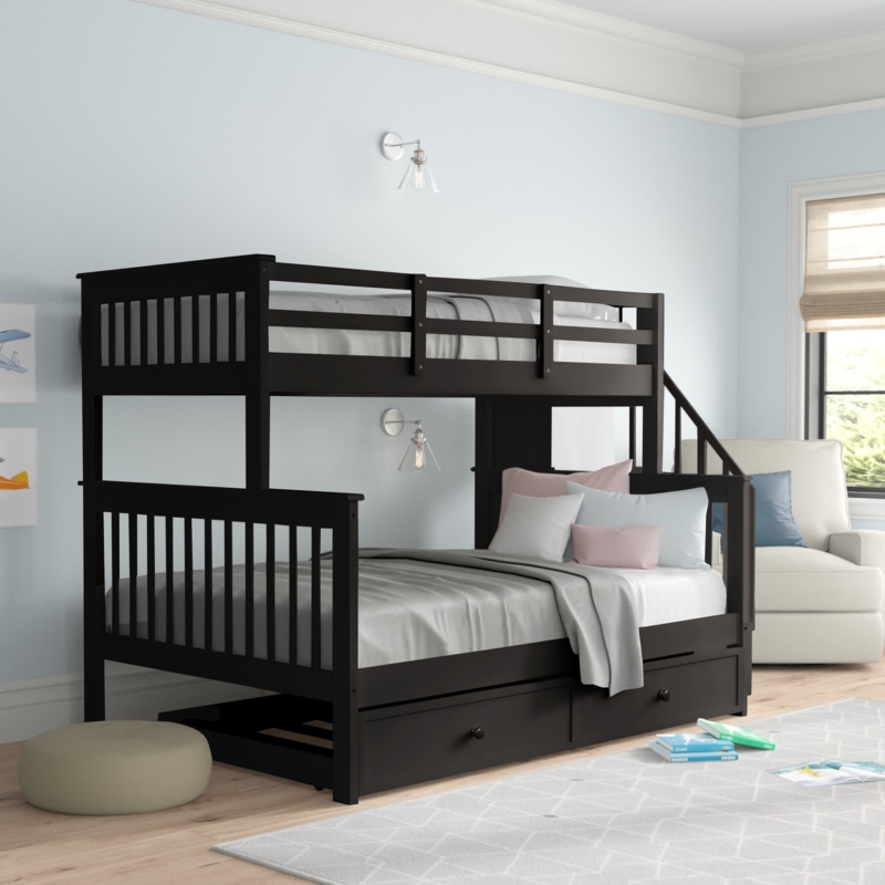 Alaina Kids Twin Over Full Bunk Bed with Trundle