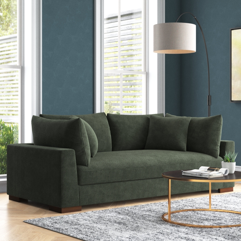 Alcantara 89.5" Square Arm Sofa