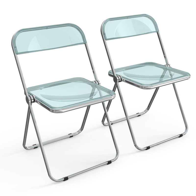 Alcorn Stackable Acrylic Folding Chair Set (Set of 2)
