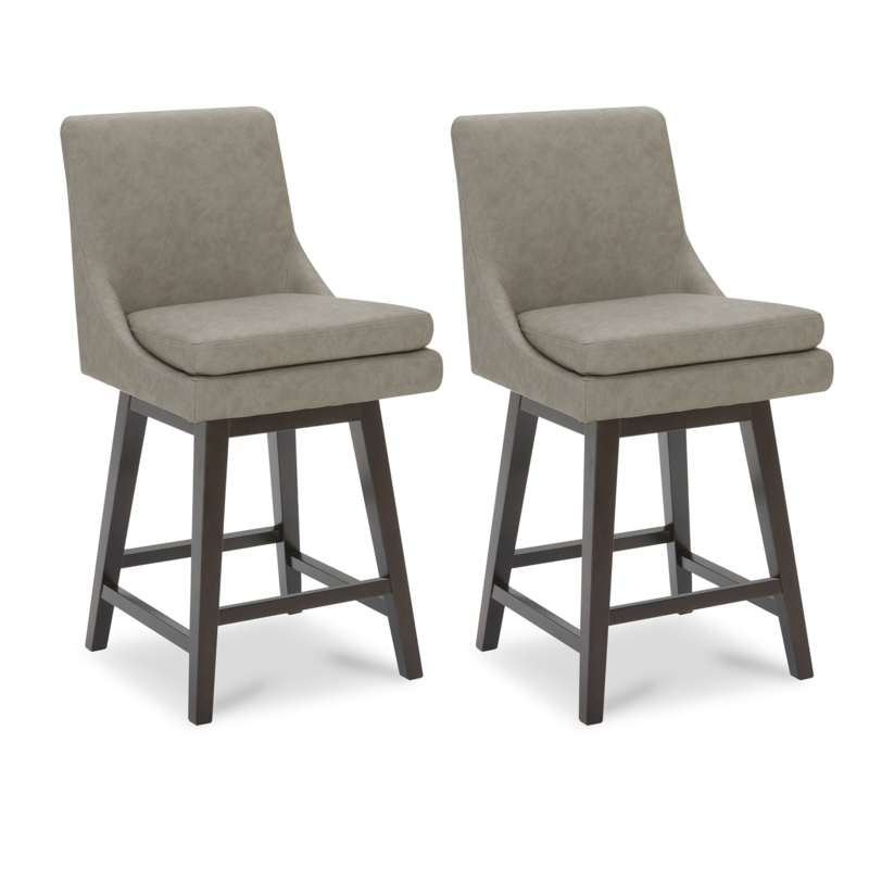 Aleksy Swivel Solid Wood Stool (Set of 2)