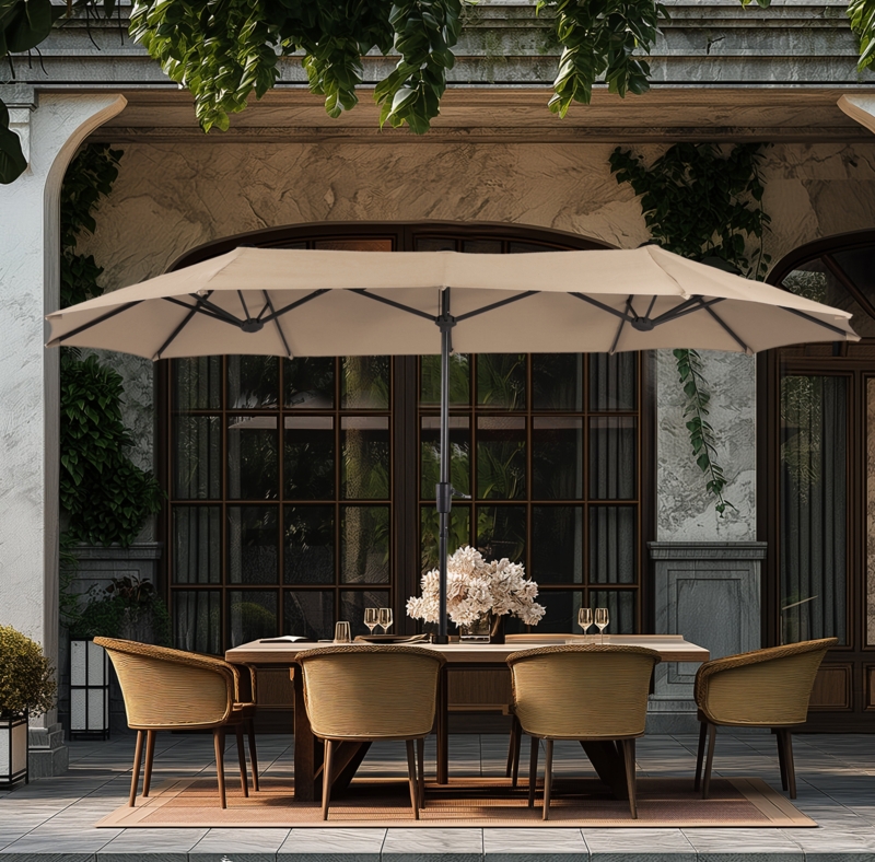 Aletse 156'' x 78'' Rectangular Market Umbrella