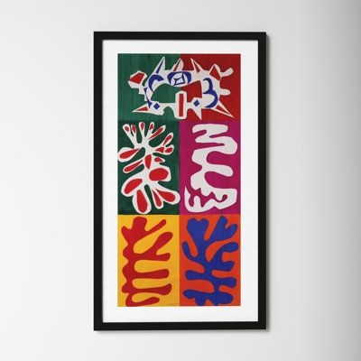 AllModern Panel with Mask 1947 by Henri Matisse - Picture Frame Painting Print on Paper in Brown/Green/Orange | Size 47.38 H x 27.38 W x 0.88 D in