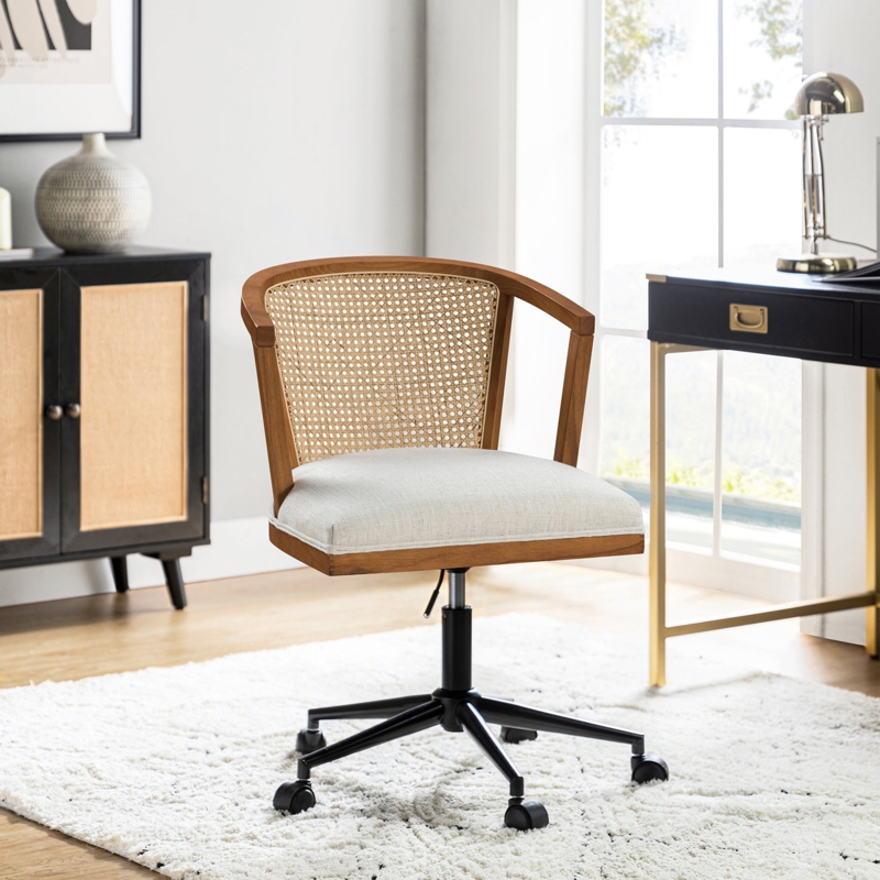 Alok Five-Caster Rattan Height Adjustable Task Office Chair