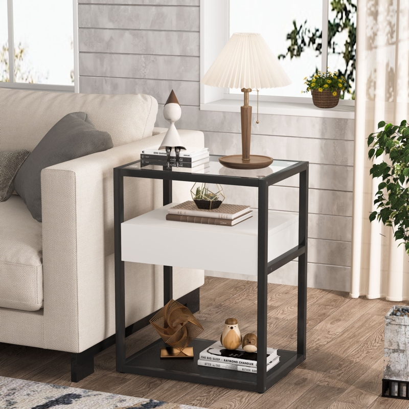 Metal Drum Accent Table