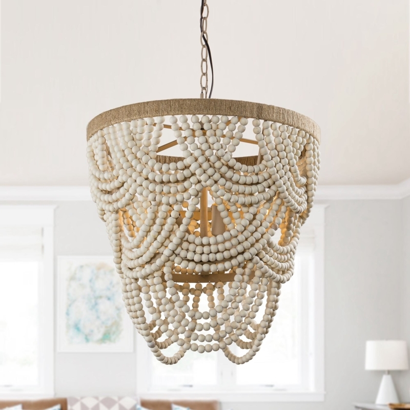 Amari 4 - Light Unique Empire Chandelier with Beaded Accents