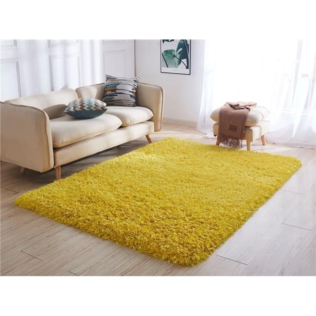 Amazing Rugs CC2020-811 8 x 11 ft. Coral Hand Tufted Shag Area Rug in Yellow