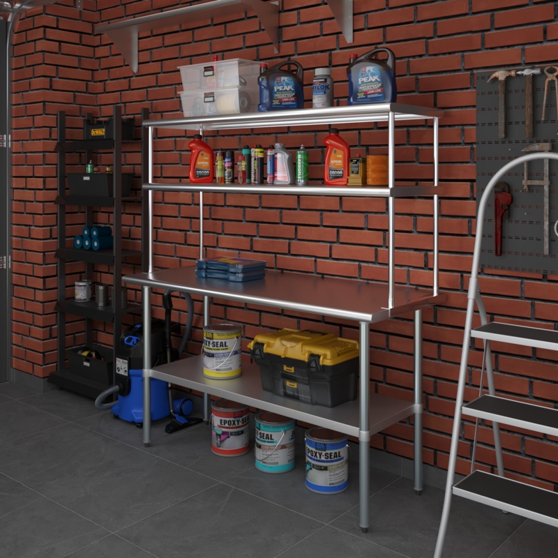 Amgood Stainless Steel Double-Tier Shelf