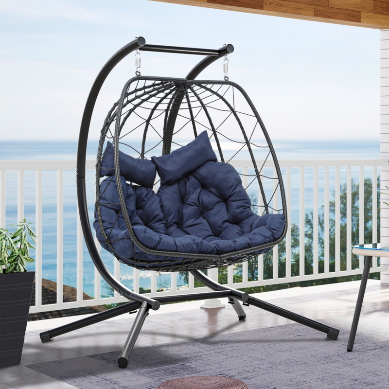 Angus Double Swing Chair Includes Support and Cushion