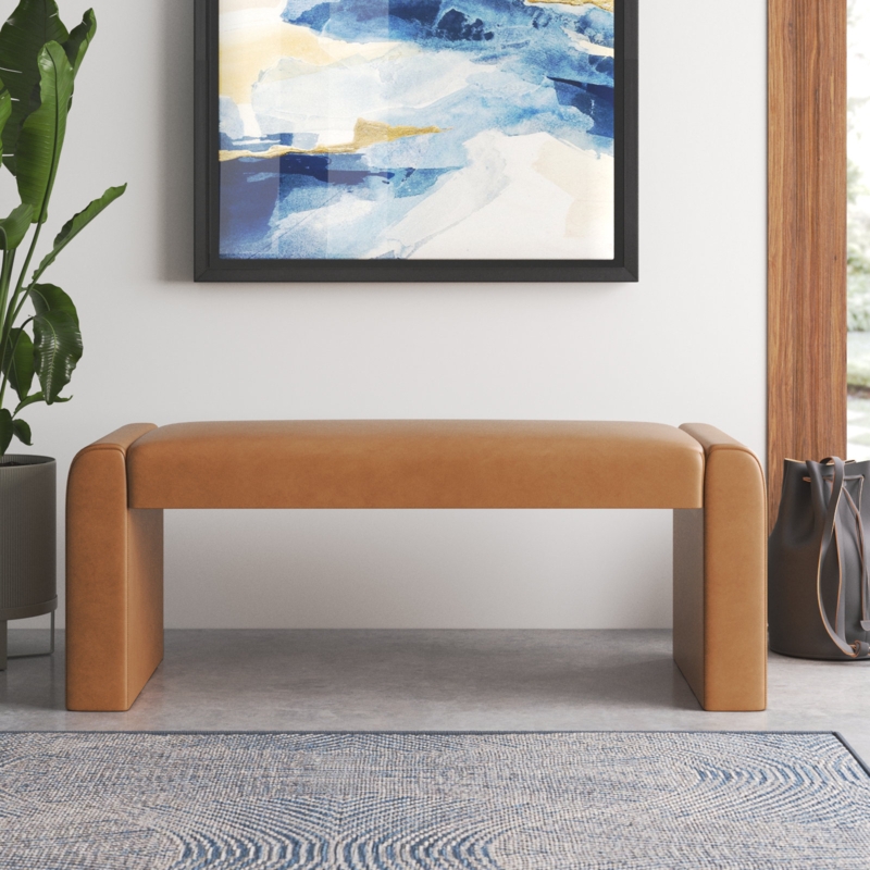Annaleise Faux Leather Waterfall Bench