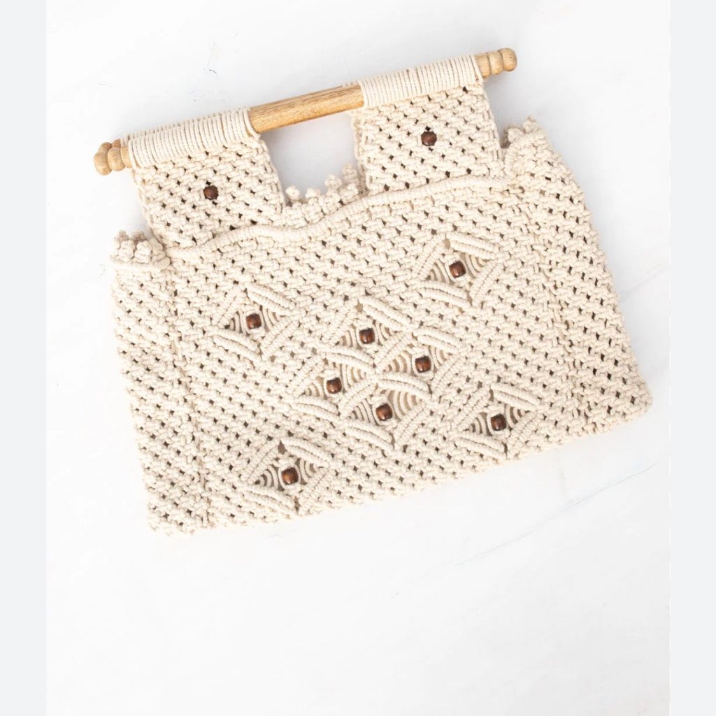 Anthropologie Bags | Anthropologie Virginia Wolf Macrame Bag Never Used | Color: Brown/Cream | Size: Os