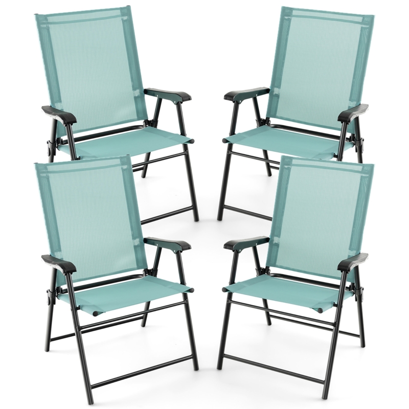 Antiwan Fabric Patio Folding Chair Folding Chair Set (Set of 4)