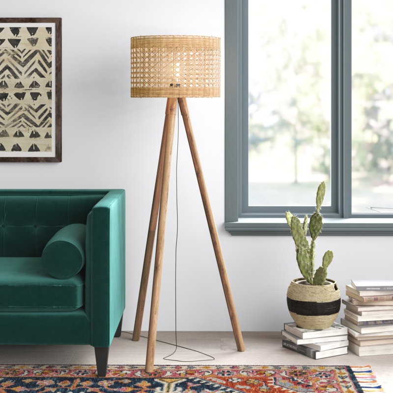 Antone 63'' Natural Tripod Floor Lamp