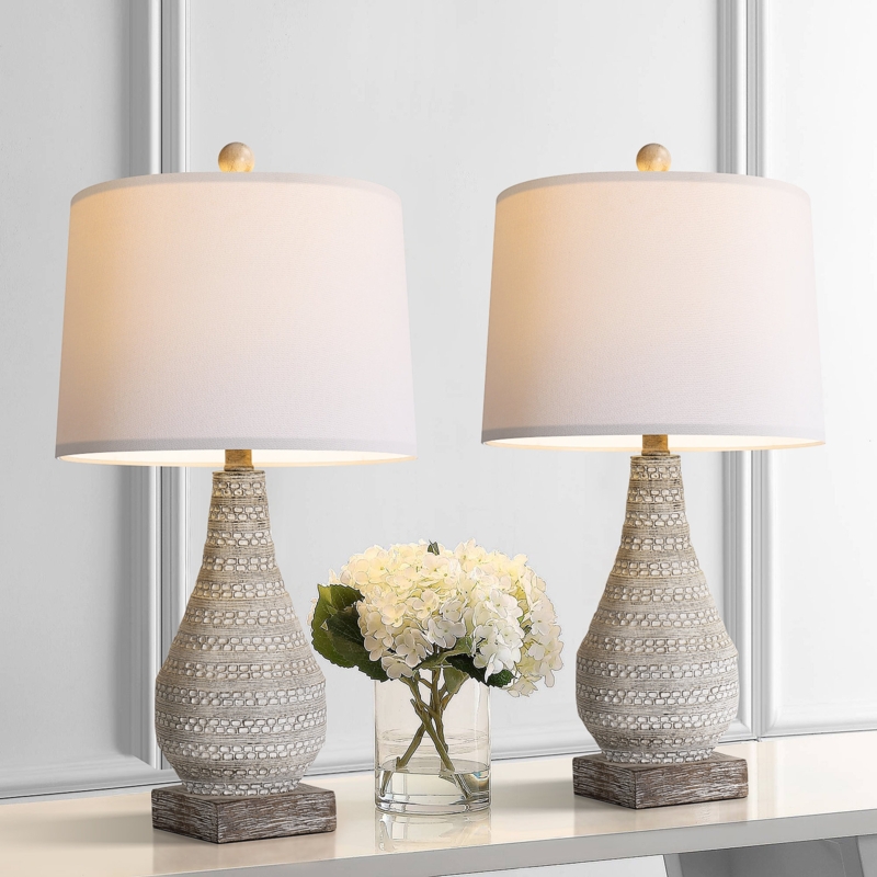 Antyone 24.8" Retro Resin Lamp, Suitable For Bedside Tables In Hotels, Bedrooms, And Living Rooms