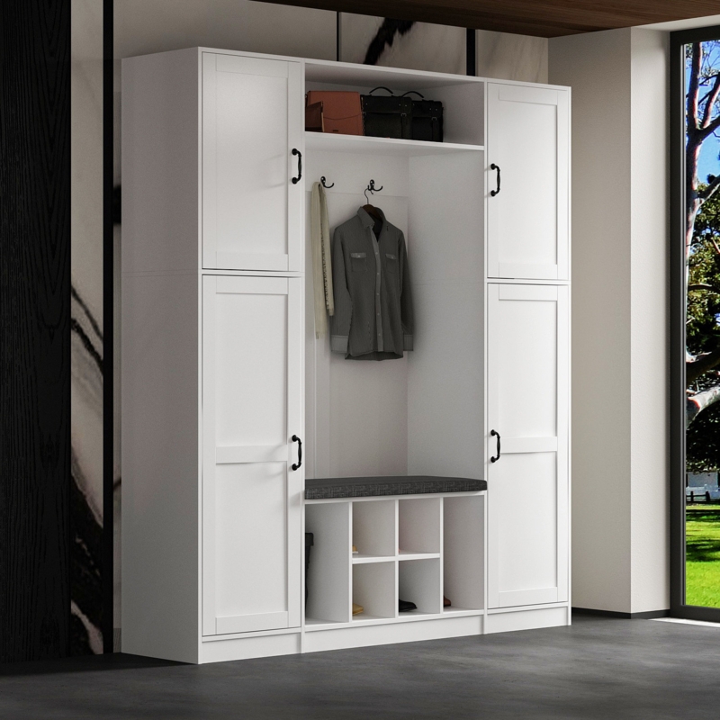 Entryway Coat Rack With Bench