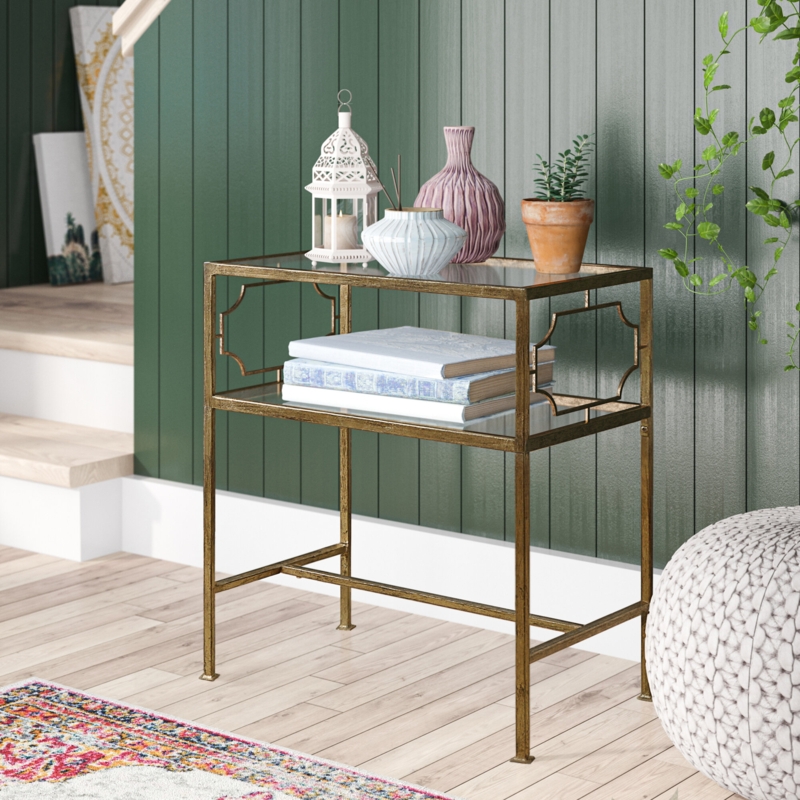Arciniega Glass Top End Table
