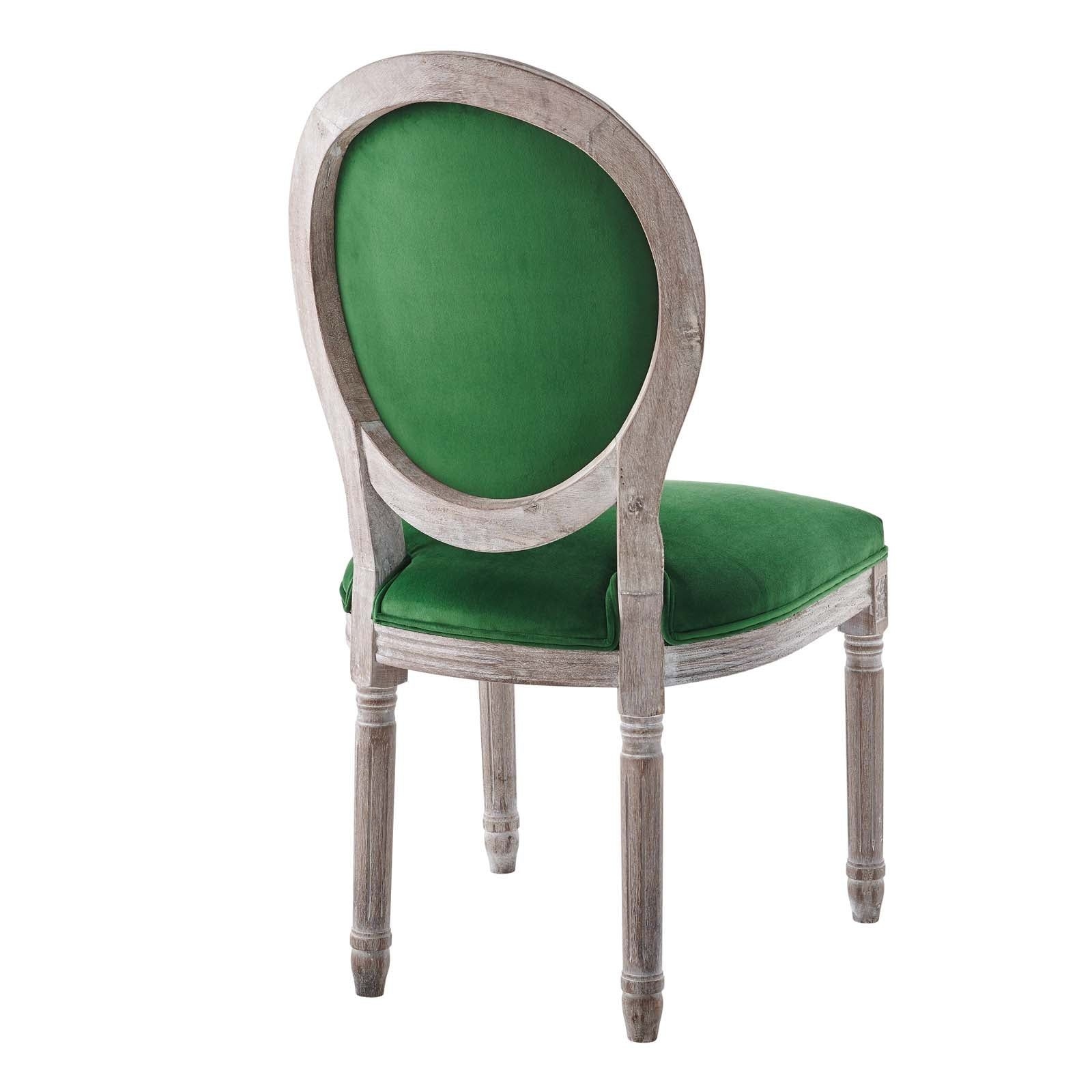 Arise Vintage French Performance Velvet Dining Side Chair - Natural Teal