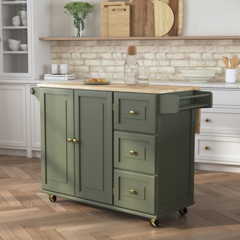 Arlonda Solid Wood Kitchen Cart