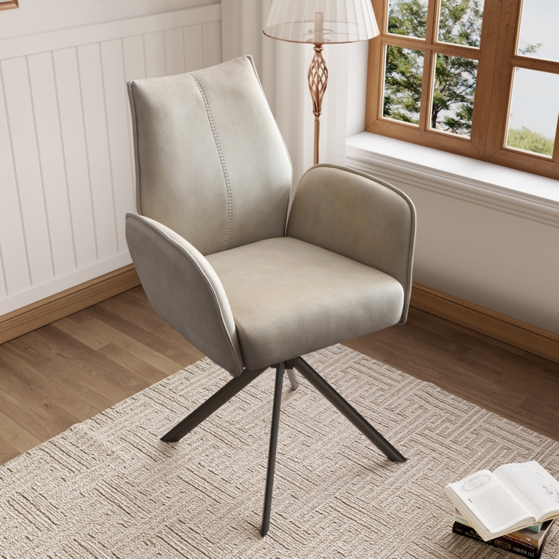Armchairs Comfortable Upholstered Office Chair, 360 Desk Chair Without Wheels
