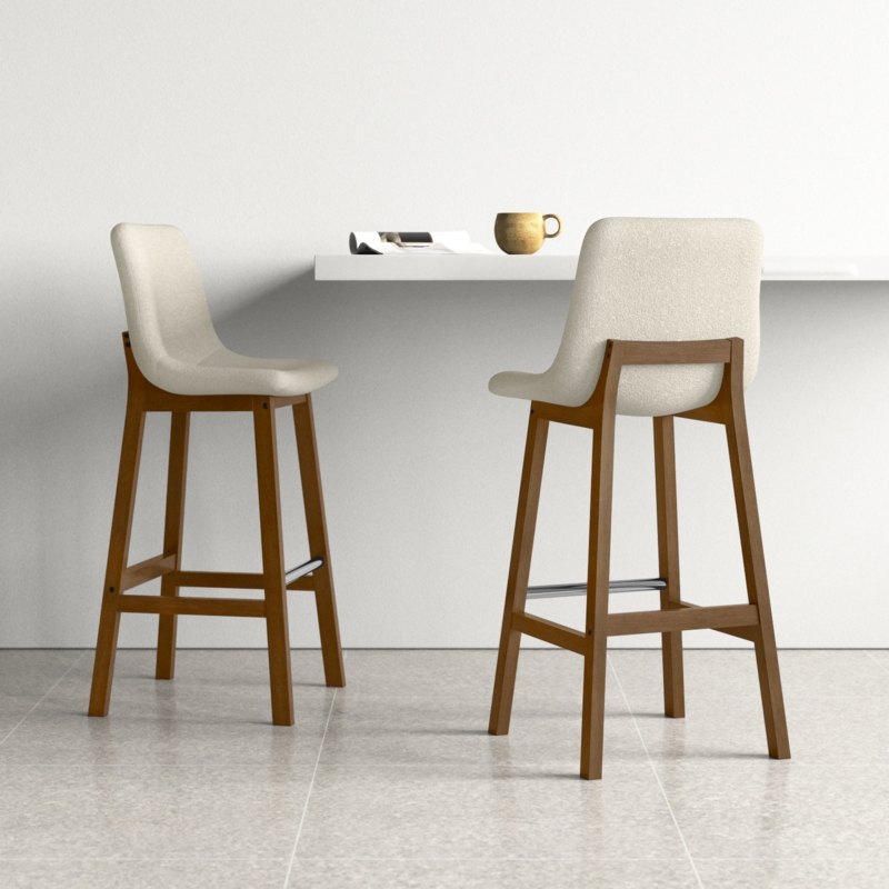Arseniy Solid Wood 28'' Bar Stool (Set of 2)