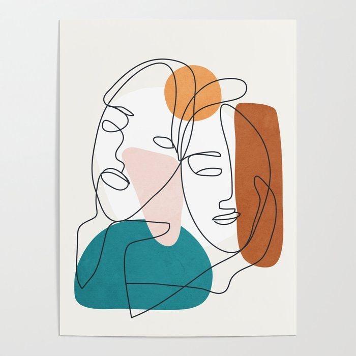 Art Poster | Abstract Faces 29 by City Art - 18" x 24" - Society6