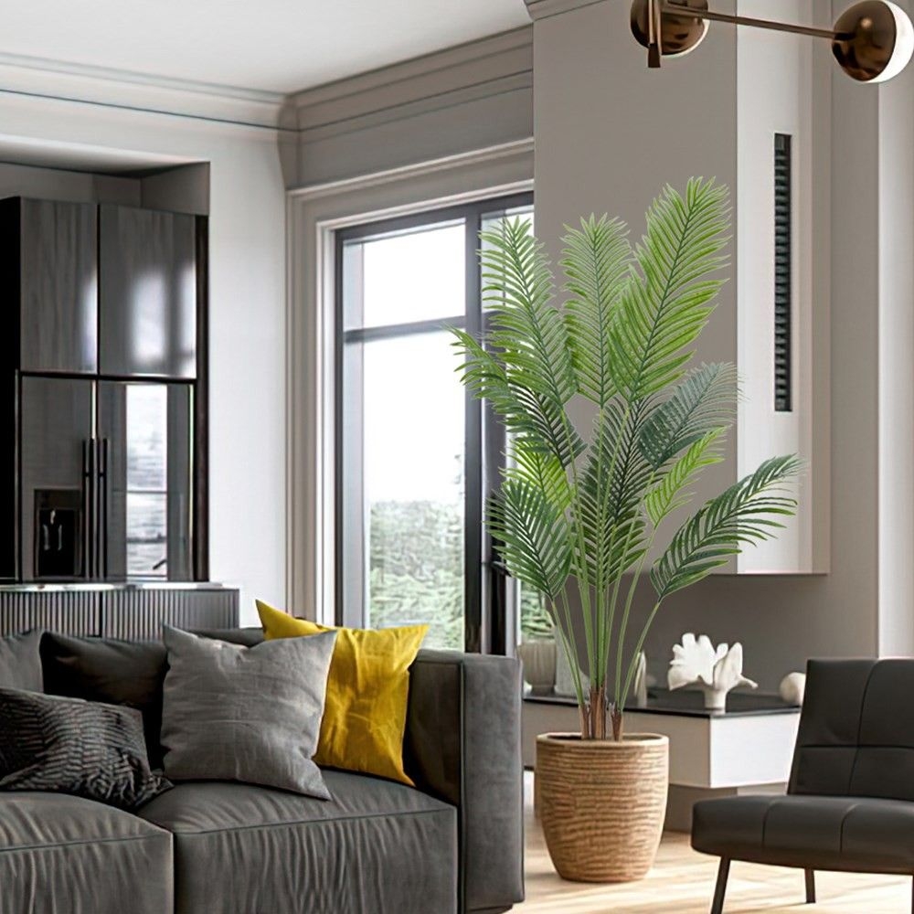 Artificial Fake Palm Tree, Simulation Tree, Simulation Potted Plants with 12 Trunks for Indoor Outdoor Modern Decoration, Palm Feet 5.3