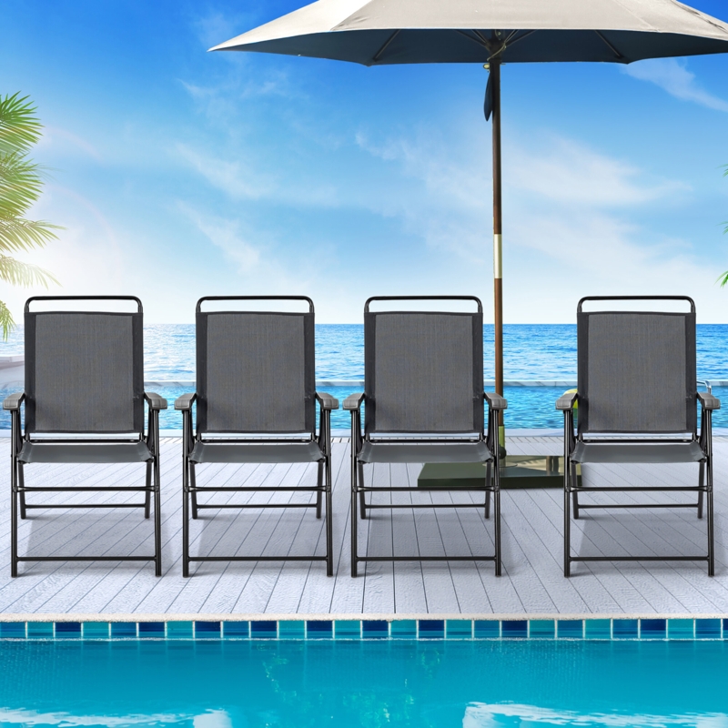 Astling Fabric Patio Folding Chair Folding Chair Set