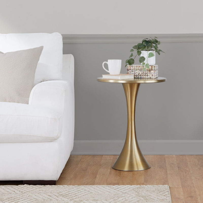 Aunna Iron Pedestal End Table