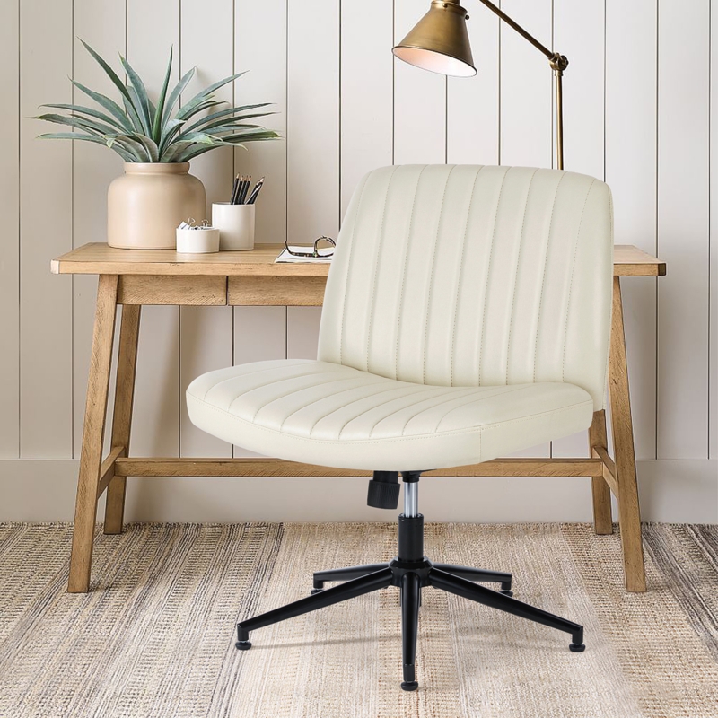 Avicia 26" Wide Seat Criss-Cross Office Desk Chair with Adjustable Base