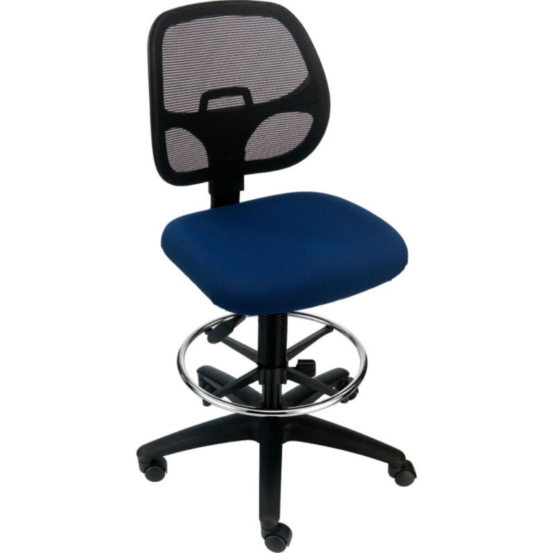 Backed Adjustable Height Ergonomic Lab Stool with Footring Wheels