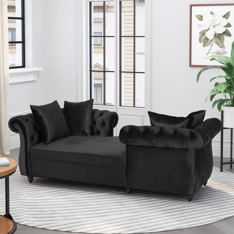 Baddow Velvet Chaise Lounge