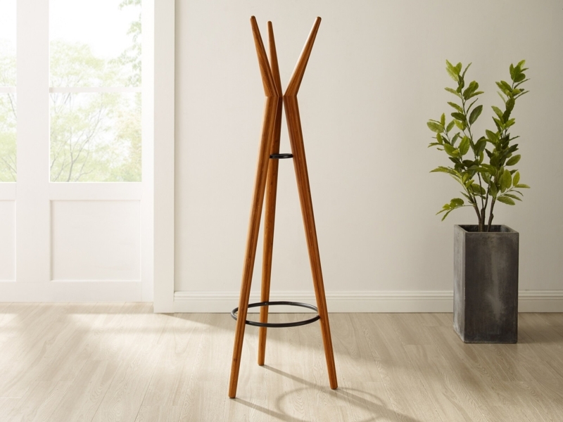 Bawan Solid Wood Freestanding 3 - Hook Coat Rack