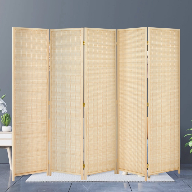 Bayou Breeze Panel Bamboo Room Divider Freestanding Double Hinged Folding Screen
