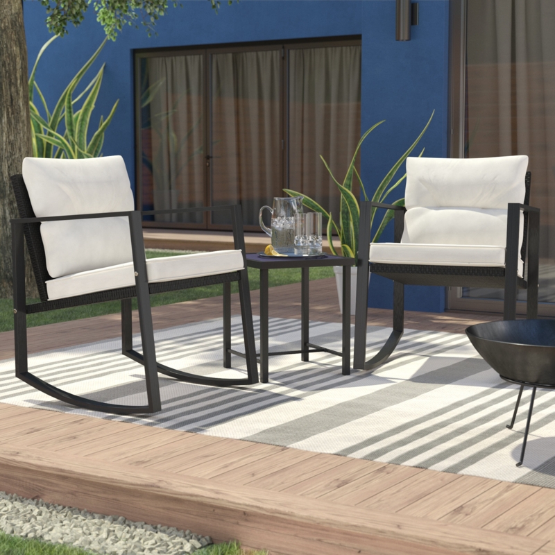 Beauman Metal 2 - Person Rocking Seating Group with Cushions