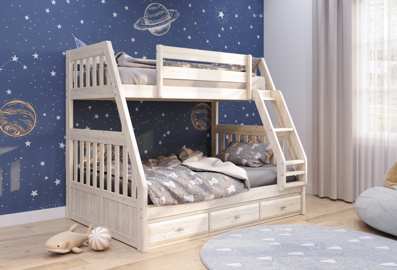 Beckford Kids Twin Over Full Bunk Bed with Drawers